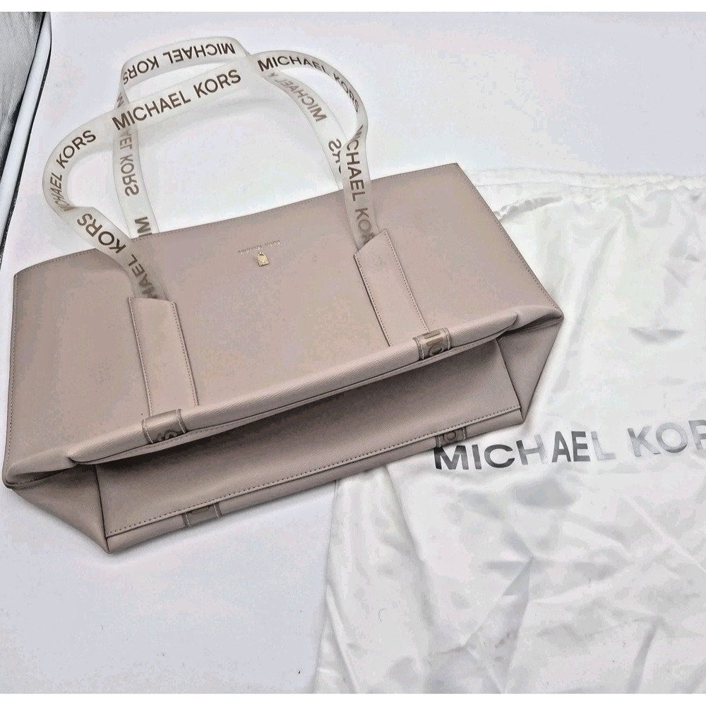 MICHAEL KORS Tote bag large beige pink by FRAGRANCE line clear straps VGC